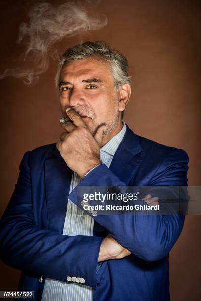 Journalist, essayist, and screenwriter Giancarlo De Cataldo is photographed on September 7, 2016 in Venice, Italy.