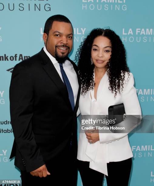 Ice Cube and Kimberly Woodruff attend the LA Family Housing 2017 Awards at The Lot on April 27, 2017 in West Hollywood, California.