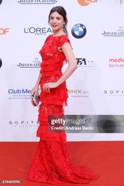 Actress Aylin Tezel attends the Lola - German Film Award red carpet at Messe Berlin on April 28, 2017 in Berlin, Germany.