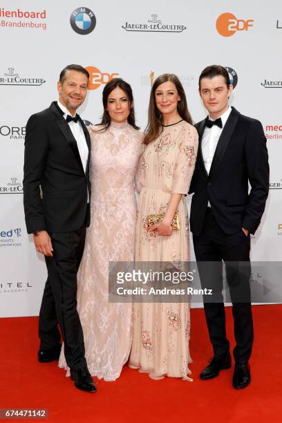 Kai Wiesinger, Bettina Zimmermann, Alexandra Maria Lara and Sam Riley attend the Lola - German Film Award red carpet at Messe Berlin on April 28,...