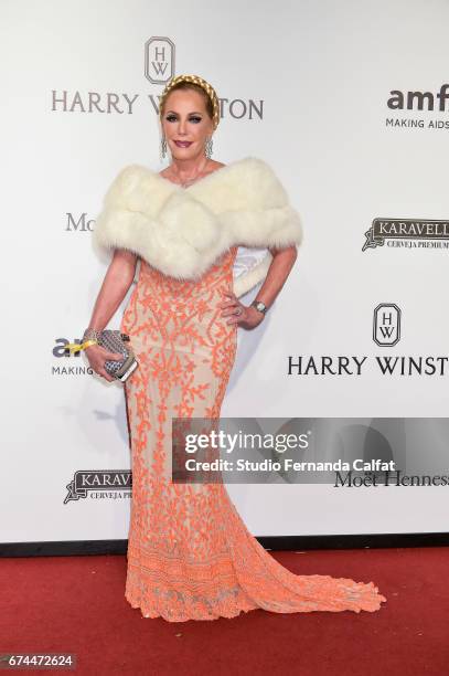 Tina Mansur attends the 7th Annual amfAR Inspiration Gala on April 27, 2017 in Sao Paulo, Brazil.