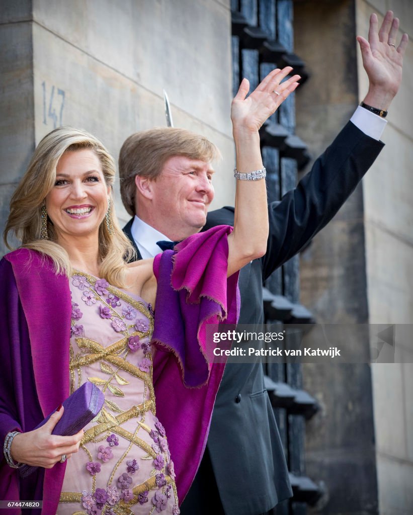 Festive Dinner And Public Opening Of Royal Palace To Mark King Willem-Alexander's 50th Birthday In Amsterdam