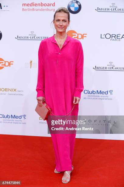 Actress Claudia Michelsen attends the Lola - German Film Award red carpet at Messe Berlin on April 28, 2017 in Berlin, Germany.