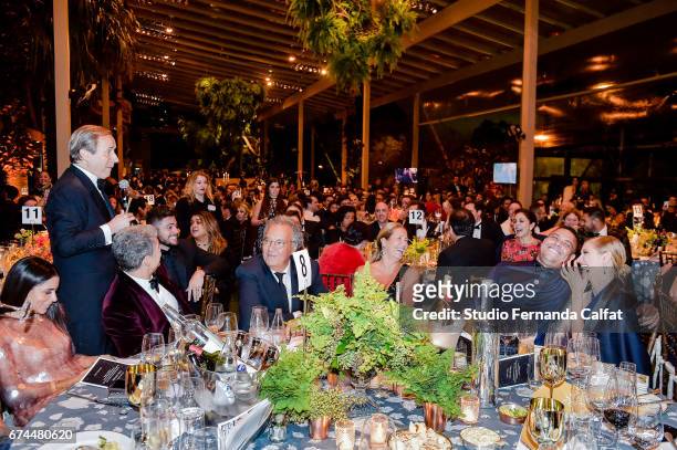 Ronaldo and Celina Locks attends the 7th Annual amfAR Inspiration Gala on April 27, 2017 in Sao Paulo, Brazil.