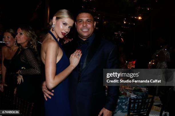 Celina Locks and Ronaldo attend the 7th Annual amfAR Inspiration Gala on April 27, 2017 in Sao Paulo, Brazil.