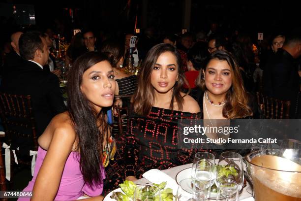 Lea T, Anitta and Preta Gil attends the 7th Annual amfAR Inspiration Gala on April 27, 2017 in Sao Paulo, Brazil.