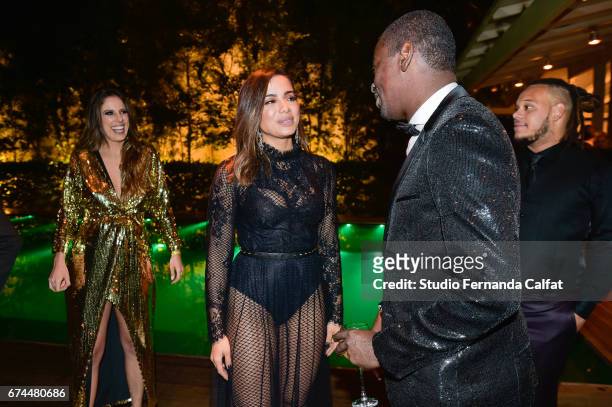 Anitta and Seu Jorge attends the 7th Annual amfAR Inspiration Gala on April 27, 2017 in Sao Paulo, Brazil.
