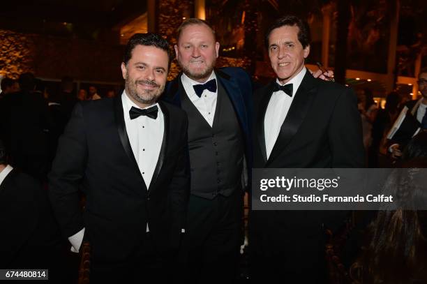 Alexandre Frota, Kevin Frost and Sergio Degesi attend the 7th Annual amfAR Inspiration Gala on April 27, 2017 in Sao Paulo, Brazil.