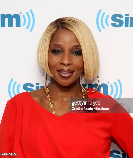 Mary J. Blige visits at SiriusXM Studios on April 28, 2017 in New York City.