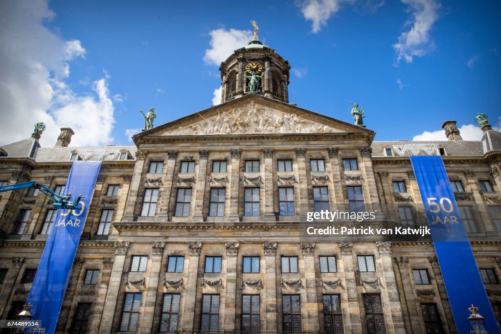 Festive Dinner And Public Opening Of Royal Palace To Mark King Willem-Alexander's 50th Birthday In Amsterdam