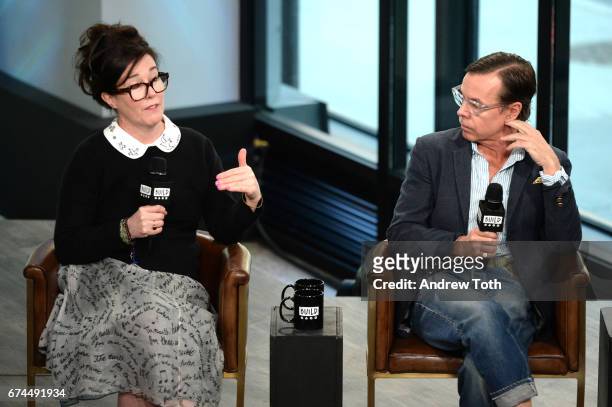 Designers Kate Spade and Andy Spade attend AOL Build Series to discuss their latest project Frances Valentine at Build Studio on April 28, 2017 in...