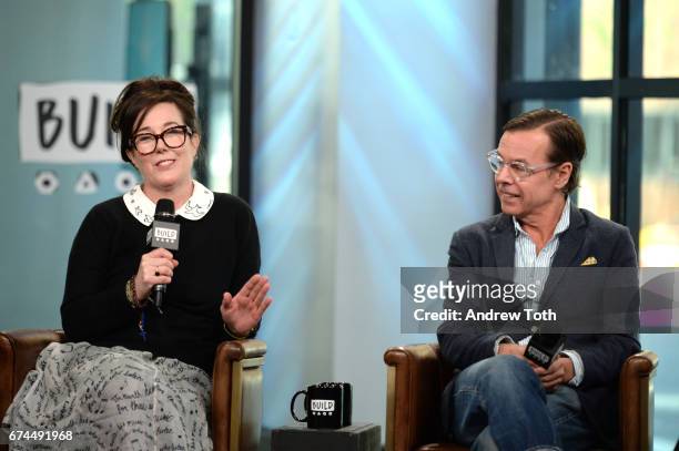 Designers Kate Spade and Andy Spade attend AOL Build Series to discuss their latest project Frances Valentine at Build Studio on April 28, 2017 in...