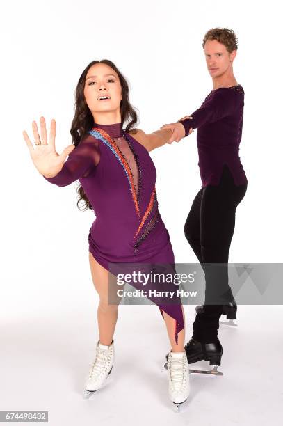 Ice dancers Madison Chock and Evan Bates pose for a portrait during the Team USA PyeongChang 2018 Winter Olympics portraits on April 28, 2017 in West...