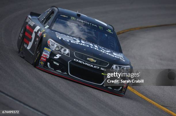 Kasey Kahne, driver of the AARP Drive to End Hunger Chevrolet, practices for the Monster Energy NASCAR Cup Series Toyota Owners 400 at Richmond...