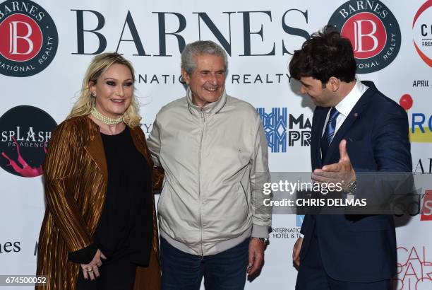 Splash PR CEO Claire Arnaud-Aubour, director Claude Lelouch and President of BARNES Southern CA, Daniel Azouri, attend the Barnes Los Angeles...