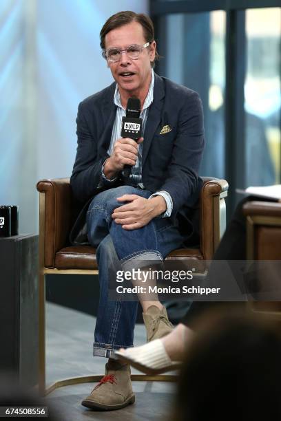 Andy Spade speaks on stage at Build Series Presents Kate Spade and Andy Spade Discussing Their Latest Project Frances Valentine at Build Studio on...