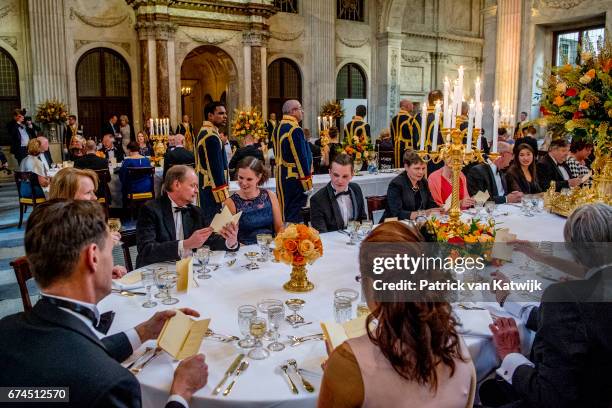King Willem-Alexander of the Netherlands and Queen Maxima of The Netherlands host a dinner for 150 Dutch people to celebrate the king's 50th birthday...