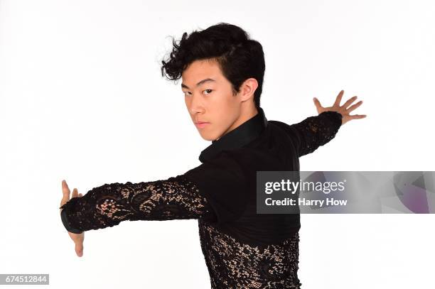 Figure skater Nathan Chen poses for a portrait during the Team USA PyeongChang 2018 Winter Olympics portraits on April 28, 2017 in West Hollywood,...