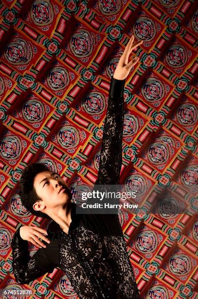 Figure skater Nathan Chen poses for a portrait during the Team USA PyeongChang 2018 Winter Olympics portraits on April 28, 2017 in West Hollywood,...