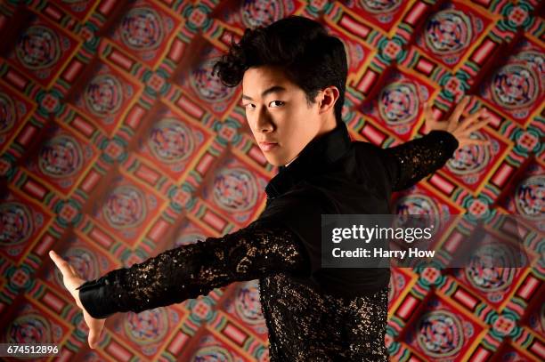 Figure skater Nathan Chen poses for a portrait during the Team USA PyeongChang 2018 Winter Olympics portraits on April 28, 2017 in West Hollywood,...