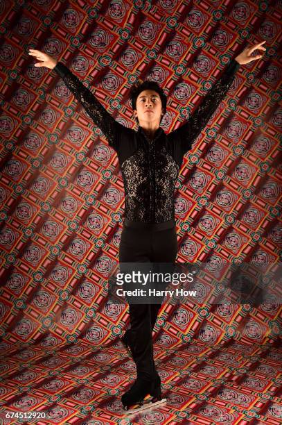 Figure skater Nathan Chen poses for a portrait during the Team USA PyeongChang 2018 Winter Olympics portraits on April 28, 2017 in West Hollywood,...