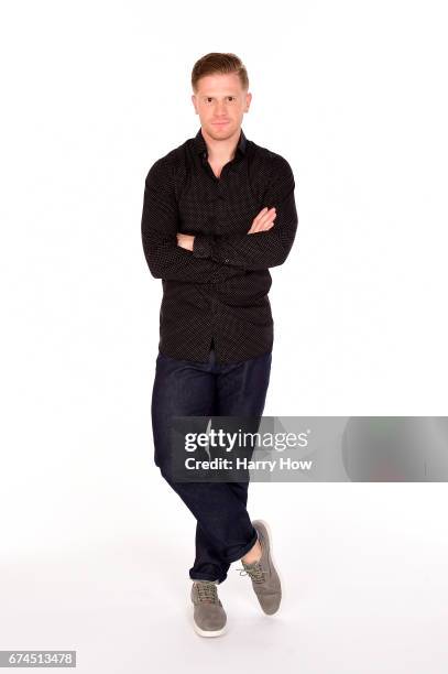 Skeleton racer John Daly poses for a portrait during the Team USA PyeongChang 2018 Winter Olympics portraits on April 28, 2017 in West Hollywood,...