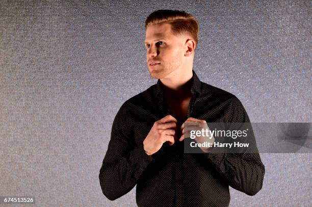 Skeleton racer John Daly poses for a portrait during the Team USA PyeongChang 2018 Winter Olympics portraits on April 28, 2017 in West Hollywood,...