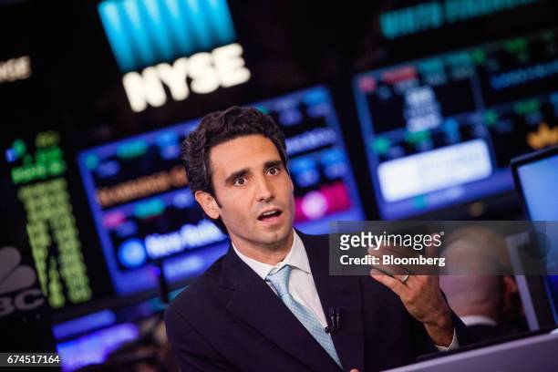 Ernie Garcia, founder and chief executive officer of Carvana Co., speaks during an interview for the company's initial public offering on the floor...