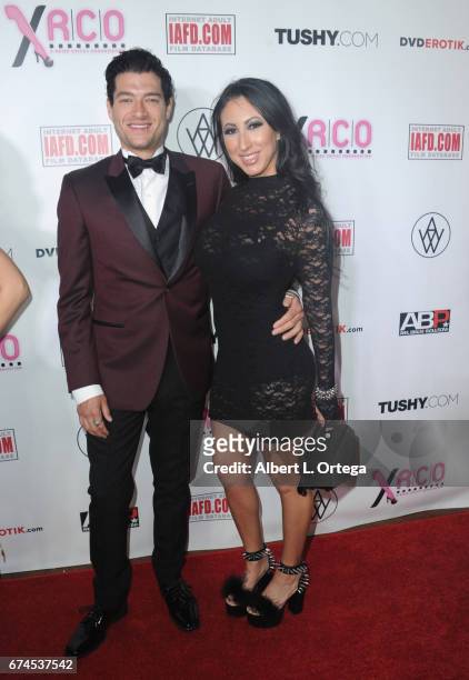 Actress Lily Lane and actor Xander Corvis arrives for the 33rd Annual XRCO Awards Show held at OHM Nightclub on April 27, 2017 in Hollywood,...