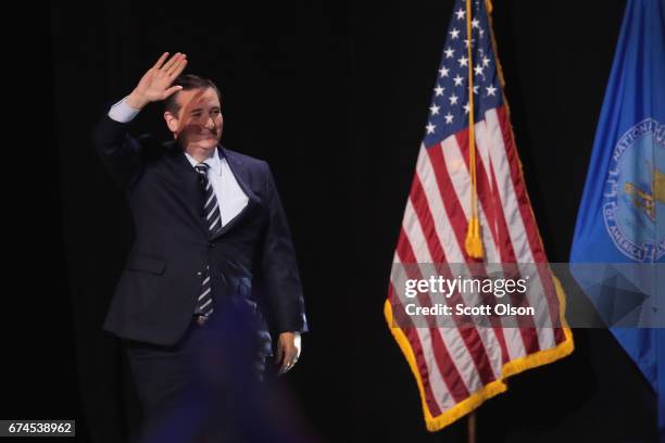 Senator Ted Cruz speaks to guests during the NRA-ILA's Leadership Forum at the 146th NRA Annual Meetings & Exhibits on April 28, 2017 in Atlanta,...