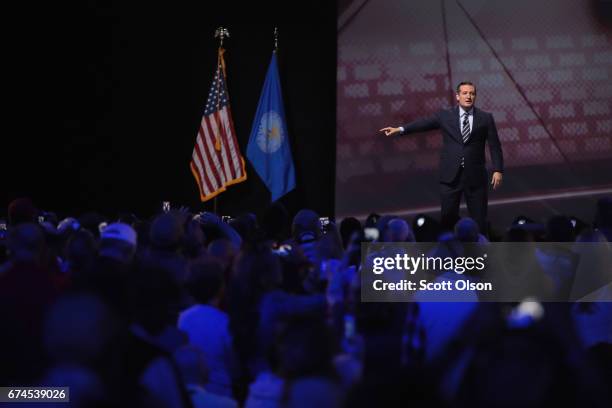 Senator Ted Cruz speaks at the NRA-ILA's Leadership Forum at the 146th NRA Annual Meetings & Exhibits on April 28, 2017 in Atlanta, Georgia. The...