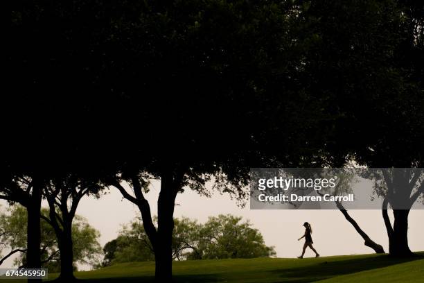 Jaye Marie Green of the United States walks from the first tee during the second round of the Volunteers of America North Texas Shootout at Las...