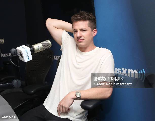 Charlie Puth visits at SiriusXM Studios on April 28, 2017 in New York City.