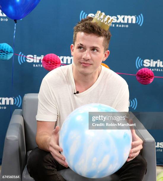 Charlie Puth visits SiiriusXM's Hits 1 at SiriusXM Studios on April 28, 2017 in New York City.