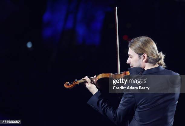 Violinist David Garrett performs at Mercedes-Benz Arena on April 28, 2017 in Berlin, Germany.