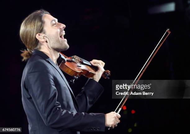 Violinist David Garrett performs at Mercedes-Benz Arena on April 28, 2017 in Berlin, Germany.