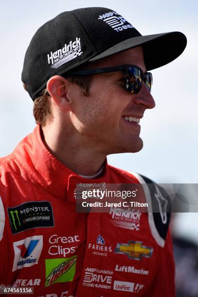 Kasey Kahne, driver of the AARP Drive to End Hunger Chevrolet, looks on from the grid during qualifying for the Monster Energy NASCAR Cup Series...