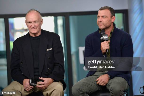 Former professional boxer Charles 'Chuck' Wepner and actor Liev Schreiber attend the Build Series to discuss the new film 'Chuck' at Build Studio on...