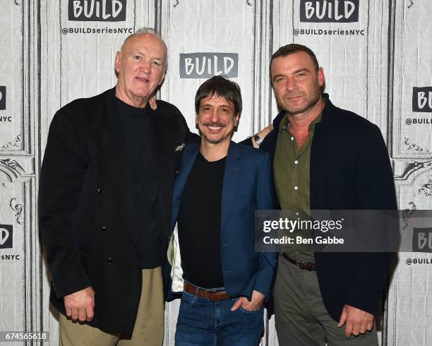 Former professional boxer Charles 'Chuck' Wepner, director Philippe Falardeau and actor Liev Schreiber attend the Build Series to discuss the new...