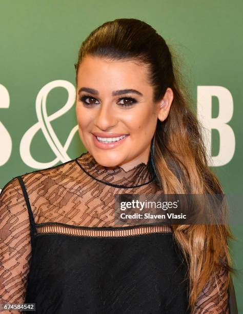 Actress/singer Lea Michele signs copies of her new album "Places" at Barnes & Noble, 5th Avenue on April 28, 2017 in New York City.