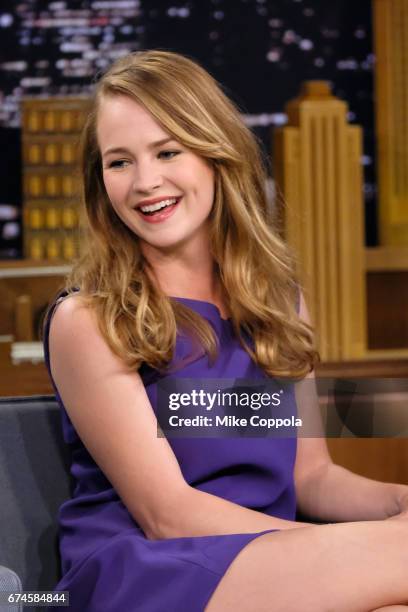 Britt Robertson Visits "The Tonight Show Starring Jimmy Fallon" at Rockefeller Center on April 28, 2017 in New York City.