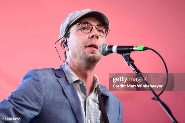 Singer-songwriter Justin Townes Earle performs on the Mustang Stage during day 1 of 2017 Stagecoach California's Country Music Festival at the Empire...