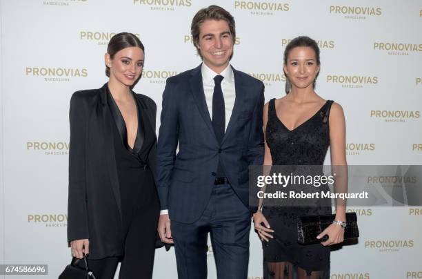 Gabirela Palatchi Gallardo, Alberto Palatchi Gallardo and Marta Palatchi Gallardo attend the Pronovias Show during Barcelona Bridal Fashion Week 2017...