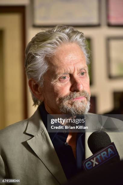 Michael Douglas attends a conversation with Sherry Lansing and Stephen Galloway event at 92Y on April 28, 2017 in New York City.