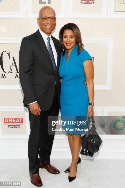 John Mathewson and Lesli Foster attend the Capitol File 2017 WHCD Welcome Reception at the British Ambassador's Residence on April 28, 2017 in...