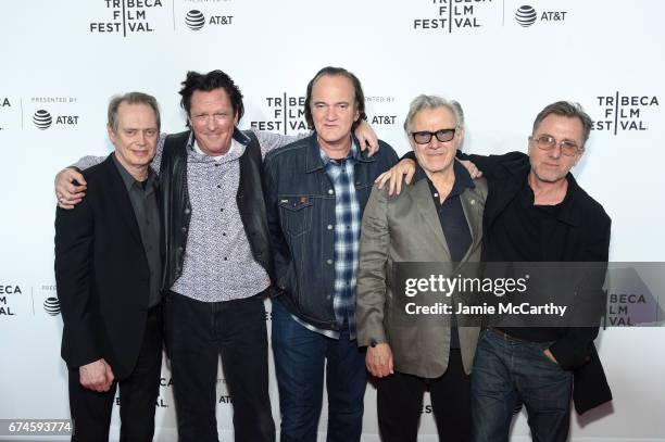 Steve Buscemi, Michael Madsen, Quentin Tarantino, Harvey Keitel and Tim Roth attend the "Reservoir Dogs" Screening during 2017 Tribeca Film Festival...