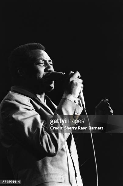 Soul singer Otis Redding performs onstage at the Monterey International Pop Festival on June 17, 1967 in Monterey, California.