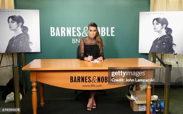 Lea Michele signs copies of her new album "Places" at Barnes & Noble, 5th Avenue on April 28, 2017 in New York City.