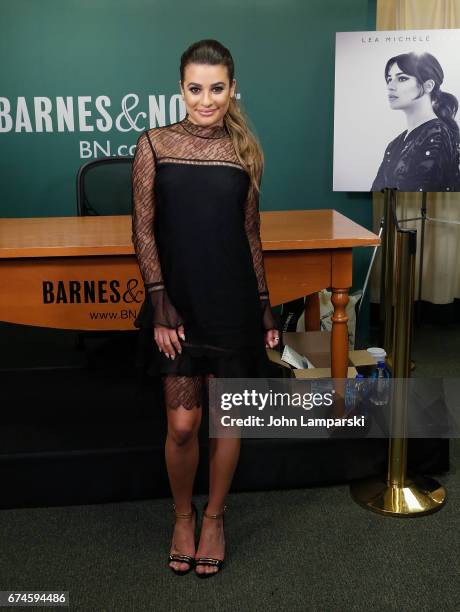 Lea Michele signs copies of her new album "Places" at Barnes & Noble, 5th Avenue on April 28, 2017 in New York City.