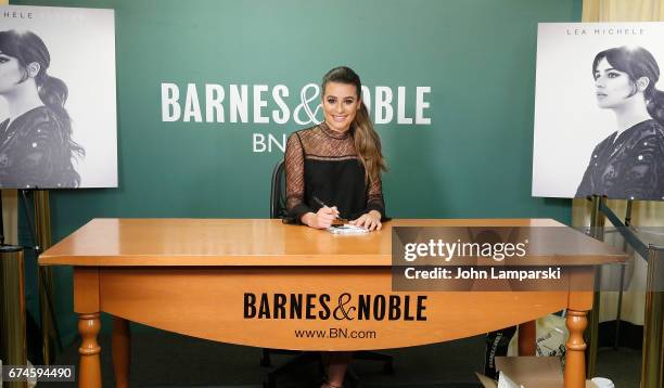 Lea Michele signs copies of her new album "Places" at Barnes & Noble, 5th Avenue on April 28, 2017 in New York City.